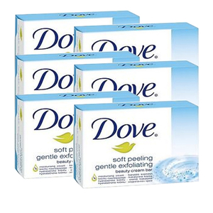 Dove Gentle Exfoliating Soft Peeling Beauty Bar Soap 6 Pack (100g per pack)
