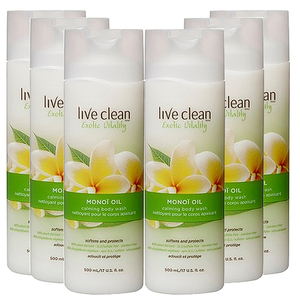 Live Clean Exotic Vitality Monoi Oil Body Wash 6 Pack (500ml per pack)