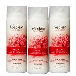 Live Clean Exotic Shine Bali Oil Body Wash 3 Pack (500ml per pack)
