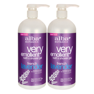 Alba Botanica Very Emollient French Lavender Shower Gel 2 Pack (946.3ml per pack)