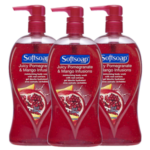 Softsoap Pomegranate and Mango Moisturizing Body Wash 3 Pack (946ml per pack)