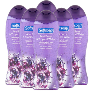 Softsoap Acai Berry and Tropical Water Moisturizing Body Wash 6 Pack (532ml per pack)