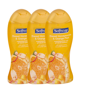 Softsoap Sweet Honeysuckle and Orange Peel Body Wash 3 Pack (532ml per pack)