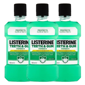 Listerine Teeth & Gum Defense Mouthwash 3 Pack (500ml per pack)