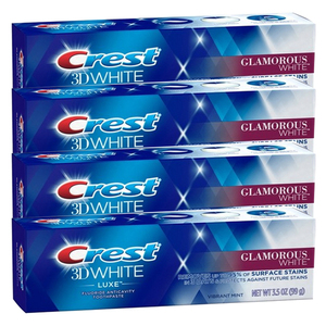 Crest 3D White Glamorous White Toothpaste 4 Pack (181.4g per pack)