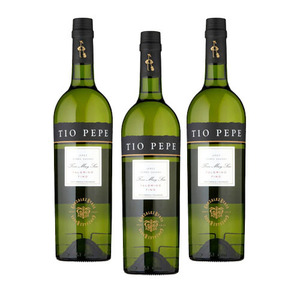 Gonzalez Byass Tio Pepe Palomino Fino White Wine 3 Pack (750ml per Bottle)