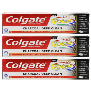 Colgate Total Charcoal Deep Clean Mult-Benefit Toothpaste 3 Pack (150g per pack)