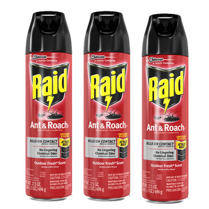 Raid Ant & Roach Outdoor Fresh 3 Pack (496g per Pack)