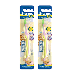 Oral-B Stages 1 (4-24 months) Baby Soft Manual Toothbrush 2 Pack (1's per pack)