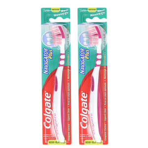 Colgate Navigator Plus Medium Toothbrush with Flexible Head 2 Pack (1's per pack)