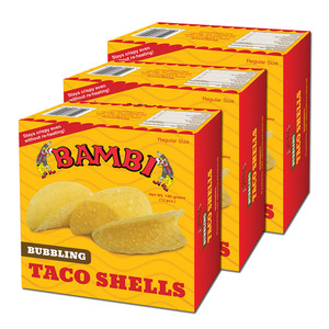 Bambi Bubbling Taco Shells 3 Pack (12's per pack)