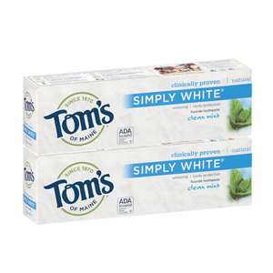 Tom's of Maine Simply White Clean Mint Toothpaste 2 Pack (85ml per pack)