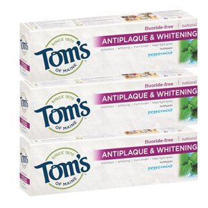 Tom's of Maine Peppermint Antiplaque and Whitening Toothpaste 3 Pack (85ml per pack)