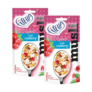 Gellwe Fitella Musli Yoghurt With Cranberry 2 Pack (50g per Pack)