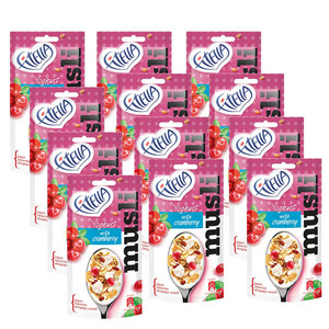 Gellwe Fitella Musli Yoghurt With Cranberry 12 Pack (50g per Pack)