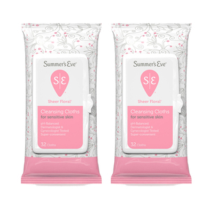 Summer's Eve Cleansing Cloths for Sensitive Skin 2 Pack (32ct per Pack)
