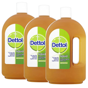 Dettol Original Liquid Antiseptic Disinfectant for First Aid 3 Pack (750ml per pack)