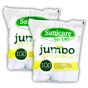 SaniCare Jumbo Cotton Balls 2 Pack (100's per pack)