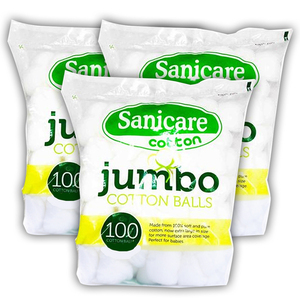 SaniCare Jumbo Cotton Balls 3 Pack (100's per pack)