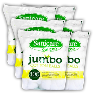 SaniCare Jumbo Cotton Balls 6 Pack (100's per pack)
