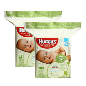 Huggies Natural Care Wipes Lingettes 2 Pack (184's per Pack)