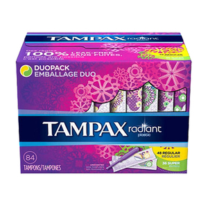 Tampax Radiant Plastic Tampons Duo 84's