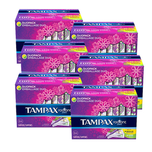 Tampax Radiant Plastic Tampons Duo 6 Pack (84's per pack)