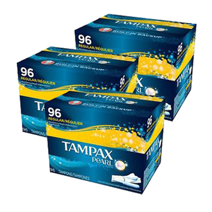 Tampax Pearl Regular Tampons 3 Pack (96ct per Pack)