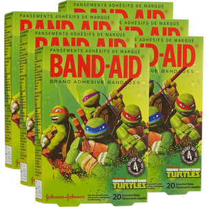 Band-Aid Adhesive Bandages Teenage Mutant Ninja Collection 6 Pack (20's per pack)