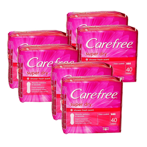 Carefree Super Dry Panty Liners 3 Pack (2x40's per Pack)