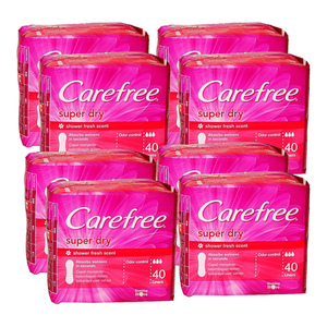 Carefree Super Dry Panty Liners 4 Pack (2x40's per Pack)