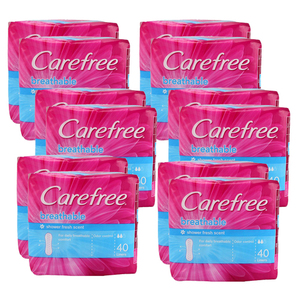 Carefree Breathable Panty Liners 6 Pack (2x40's per Pack)