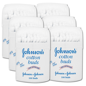 Johnson & Johnson Baby Pure Cotton Buds 6 Pack (100's per pack)