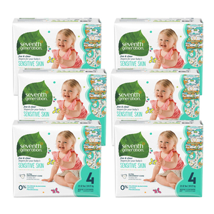 Seventh Generation Free & Clear Baby Diapers Size-4 6 Pack (27ct per Pack)
