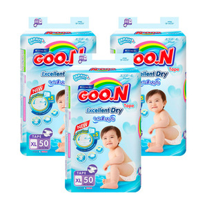 Goo.N Super Jumbo Slim Diaper XL 3 Pack (50's per Pack)