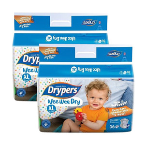 Drypers Wee Wee Dry XL 2 Pack (36's per Pack)