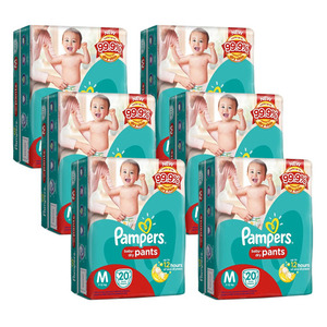 Pampers Baby-Dry Pants Medium 6 Pack (20's per Pack)