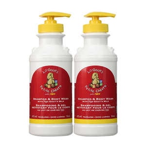 Canus Li'l Goat's Milk Tearless Shampoo/Body Wash 2 Pack (475ml per pack)