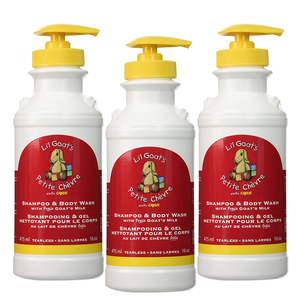 Canus Li'l Goat's Milk Tearless Shampoo/Body Wash 3 Pack (475ml per pack)