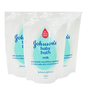 Johnson's Baby Milk & Rice Bath Refill 3 Pack (400ml per pack)
