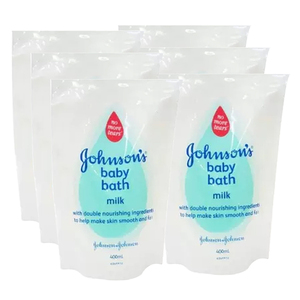 Johnson's Baby Milk & Rice Bath Refill 6 Pack (400ml per pack)