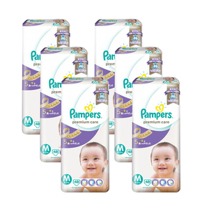 Pampers Premium Care Diapers Medium 6 Pack (48's per Pack)