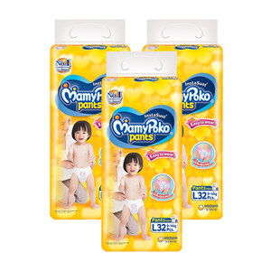 MamyPoko Pants Easy to Wear Diaper Large 3 Pack (32's per Pack)