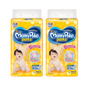 MamyPoko Pants Easy to Wear Diaper Medium 2 Pack (36's per Pack)