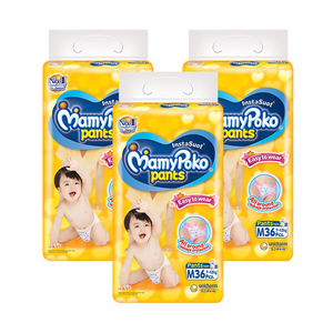 MamyPoko Pants Easy to Wear Diaper Medium 3 Pack (36's per Pack)