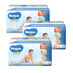 Huggies Dry Pants Diapers Medium 3 Pack (34's per Pack)