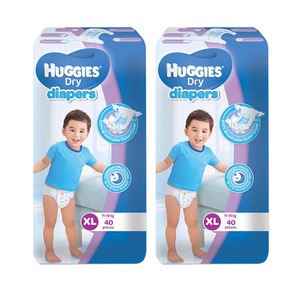 Huggies Dry Diapers XL 2 Pack (40's per Pack)