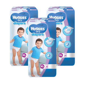 Huggies Dry Diapers XL 3 Pack (40's per Pack)