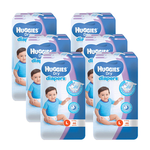 Huggies Dry Diapers Large 6 Pack (46's per Pack)