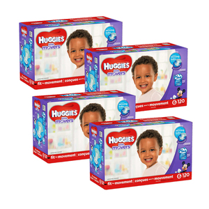 Huggies Little Movers Diapers Size-6 4 Pack (120's per Pack)
